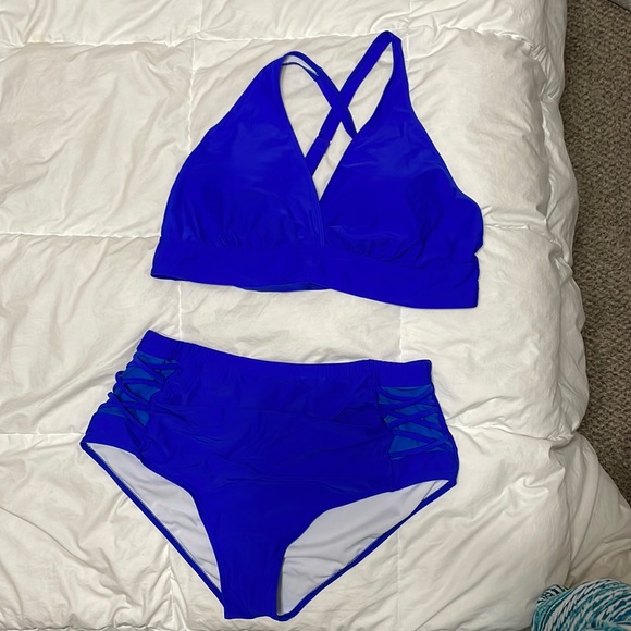Amazon Essentials Other - Bright Blue Plus size high waist bikini 👙 18w 20 sexy yet supporting!